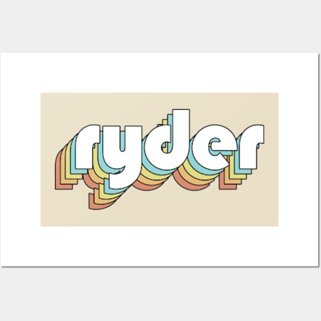 Ryder - Retro Rainbow Typography Faded Style Wall Art by Paxnotods